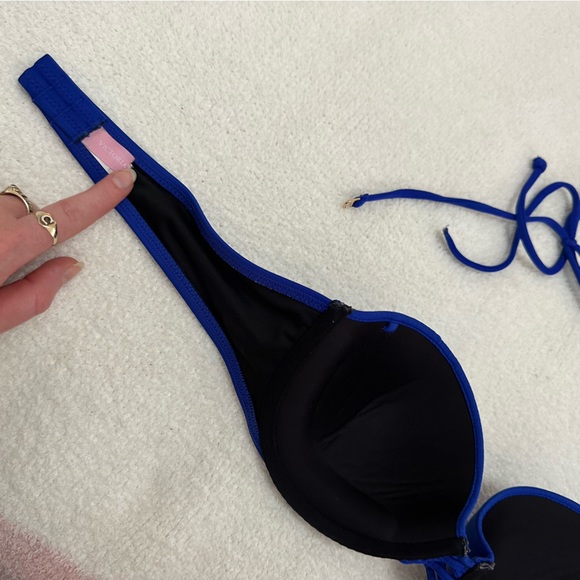 Victoria’s Secret bikini top Royal Blue with gold hardware & optional strap - Picture 2 of 2
